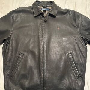 Polo Ralph Lauren Dark Leather Bomber Jacket